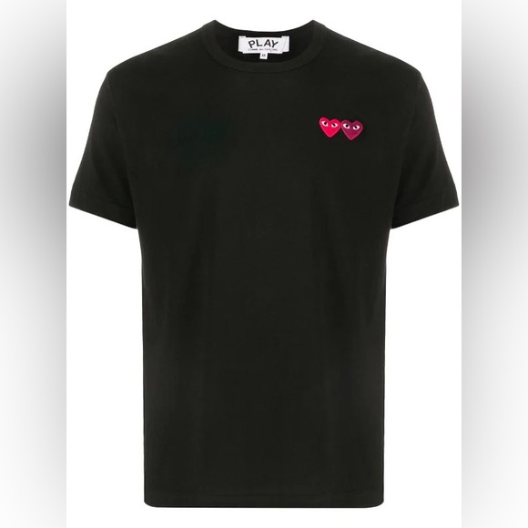 Comme Des Garçons Play double heart patch short sleeve T-shirt - Picture 2 of 5